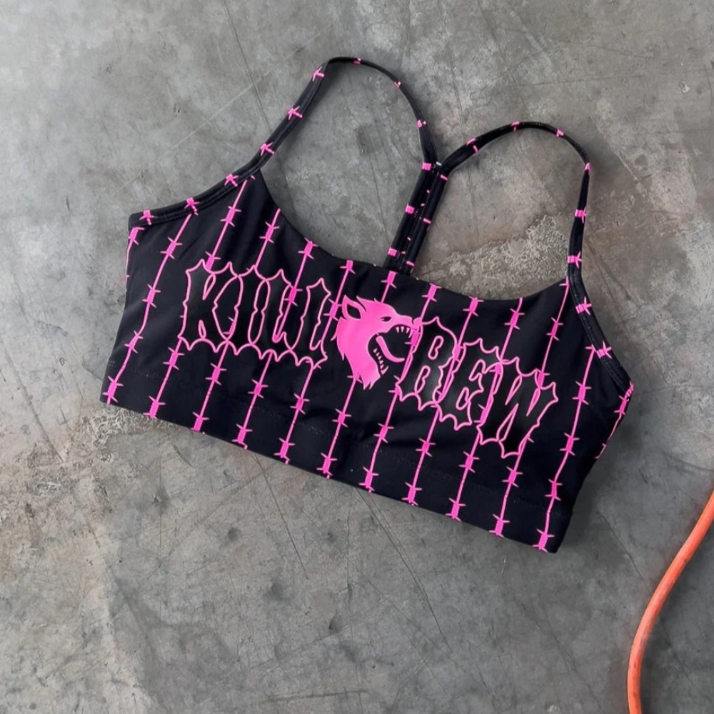 Kill Crew pink & black barbed wire sports bra BNWT